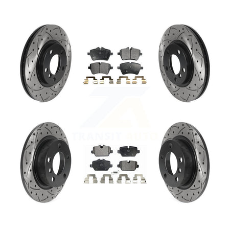 Front Rear Drill Slot Disc Brake Rotor Ceramic Pad Kit For Mini Cooper Countryman Paceman KDT-100884