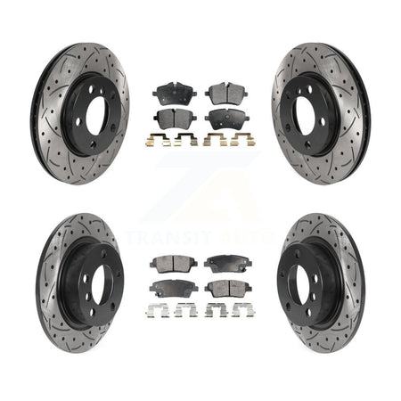 Front Rear Drill Slot Brake Rotor Ceramic Pad Kit For Mini Cooper Countryman Paceman Base KDT-100885