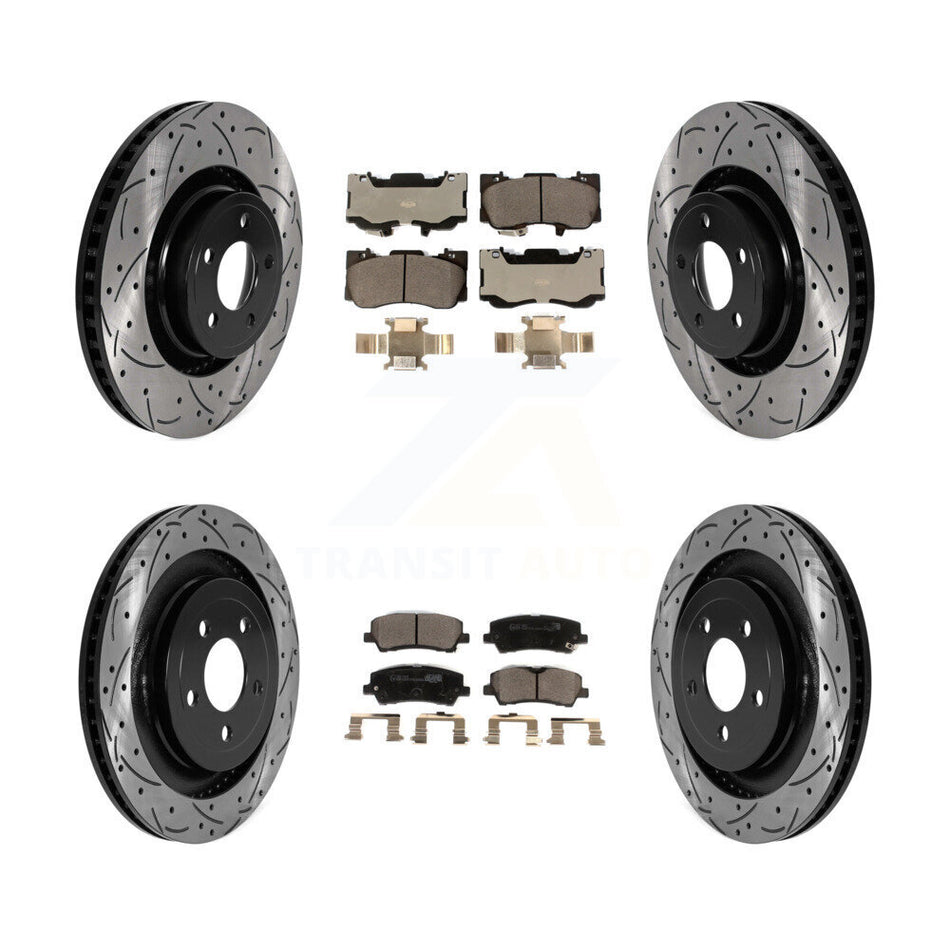 Front Rear Drill Slot Brake Rotors Ceramic Pad Kit For Ford Mustang Without Brembo Brakes KDT-101039