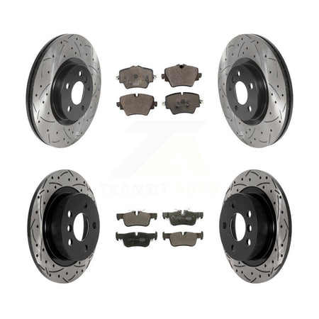 Front Rear Drilled Slot Brake Rotor & Ceramic Pad Kit For Mini Cooper Countryman S ALL4 KDT-101044