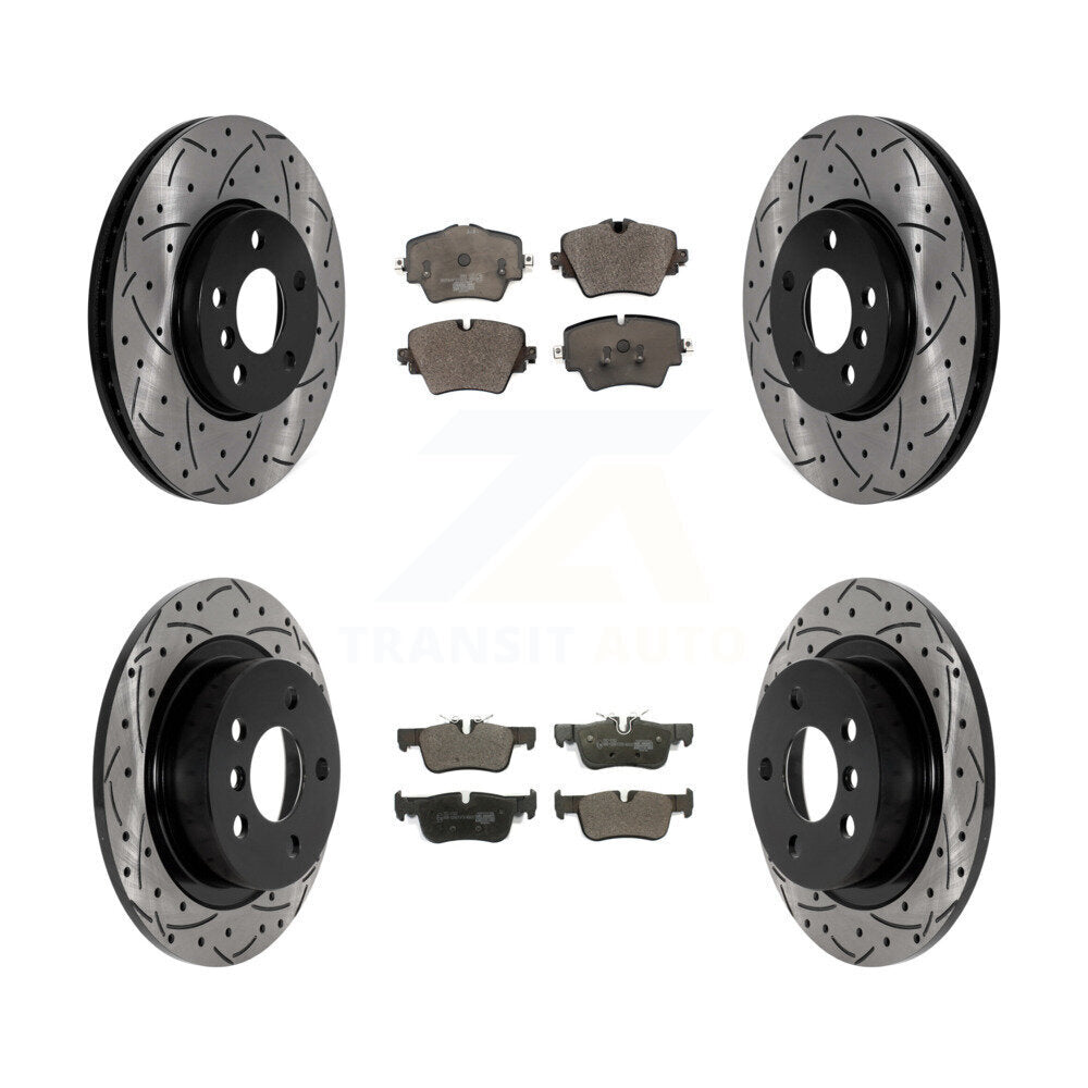 Front Rear Drill Slot Disc Brake Rotor Ceramic Pad Kit For Mini Cooper Countryman Clubman KDT-101045
