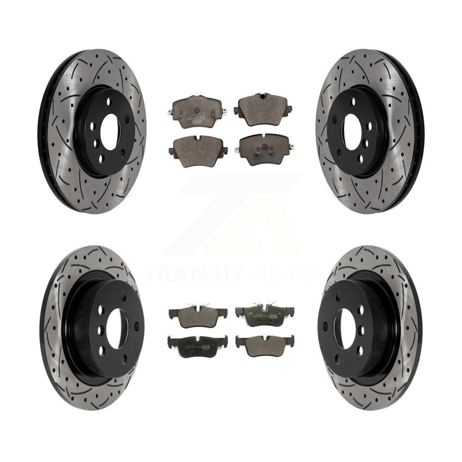 Front Rear Drill Slot Disc Brake Rotor Ceramic Pad Kit For Mini Cooper Countryman Clubman KDT-101045