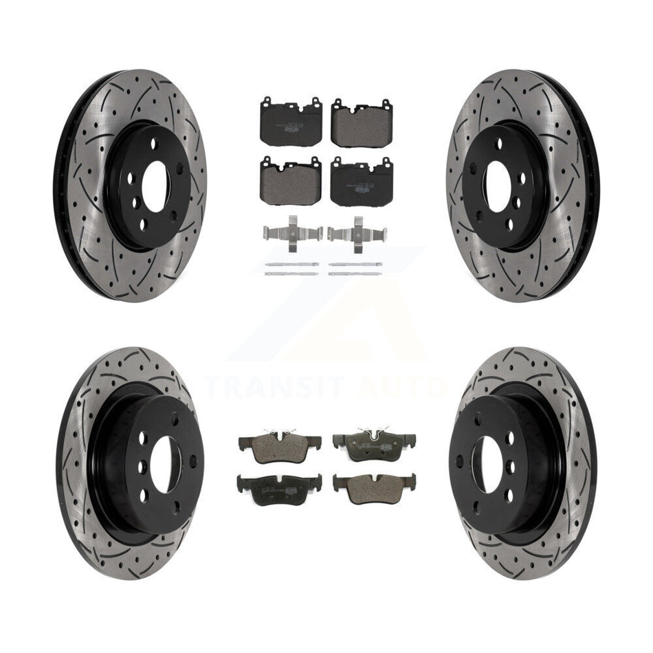 Front Rear Drilled Slot Brake Rotor & Ceramic Pad Kit For 2017-2020 Mini Cooper Clubman S KDT-101108