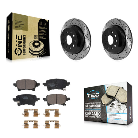 Rear Coated Drilled Slotted Disc Brake Rotors And Ceramic Pads Kit For Jeep Wrangler KDT-101135