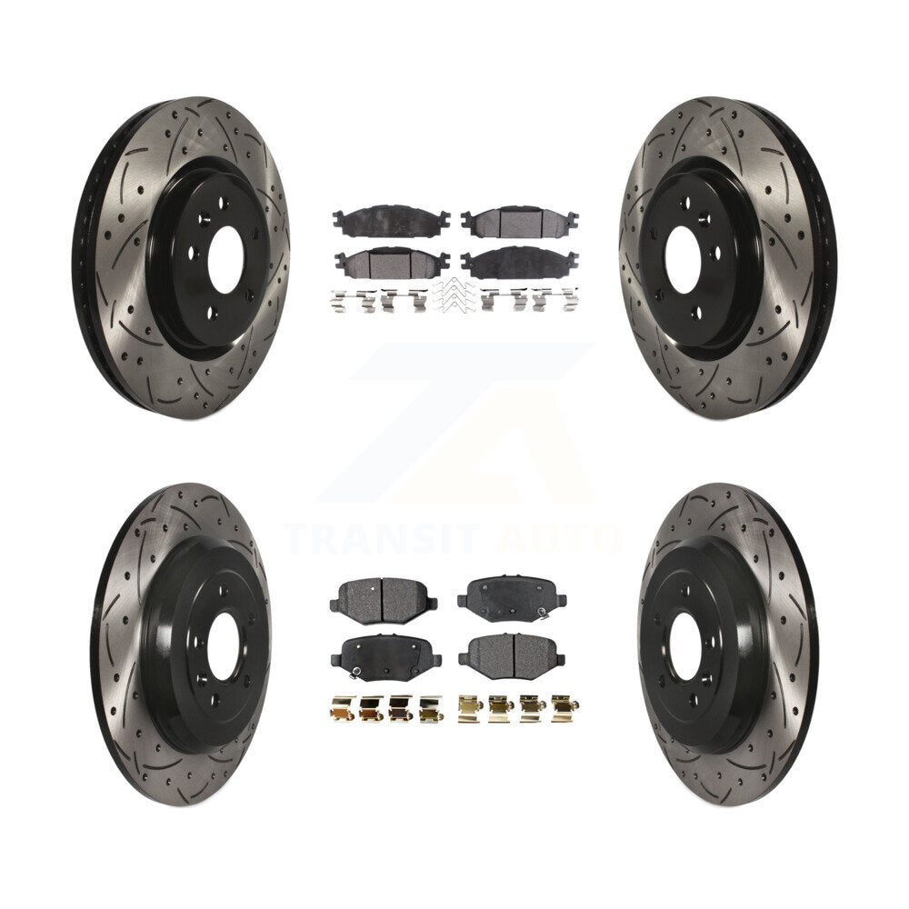 Front Rear Drill Slot Brake Rotors Ceramic Pad Kit For 15 Ford Explorer Limited/Sport/XLT KDT-101179