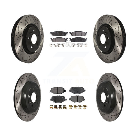Front Rear Drill Slot Brake Rotors Ceramic Pad Kit For 15 Ford Explorer Limited/Sport/XLT KDT-101179