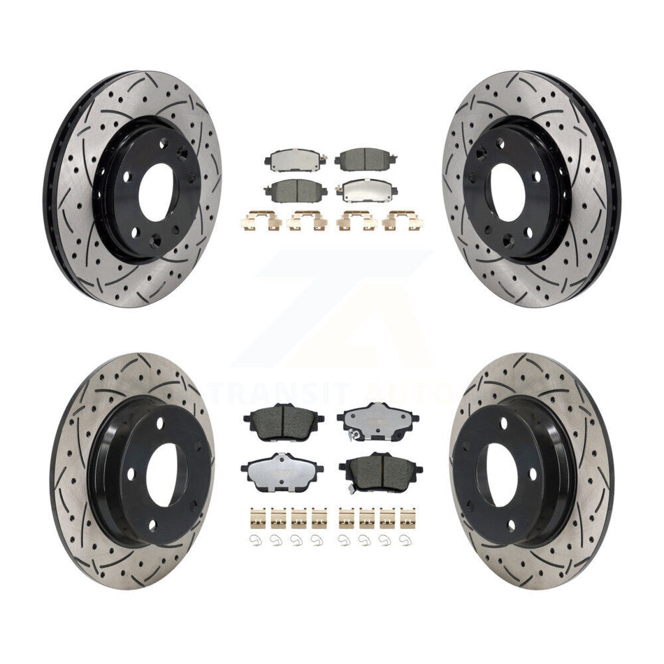 Front Rear Drill Slot Disc Brake Rotor Ceramic Pad Kit For Nissan Sentra rear brakes KDT-101224