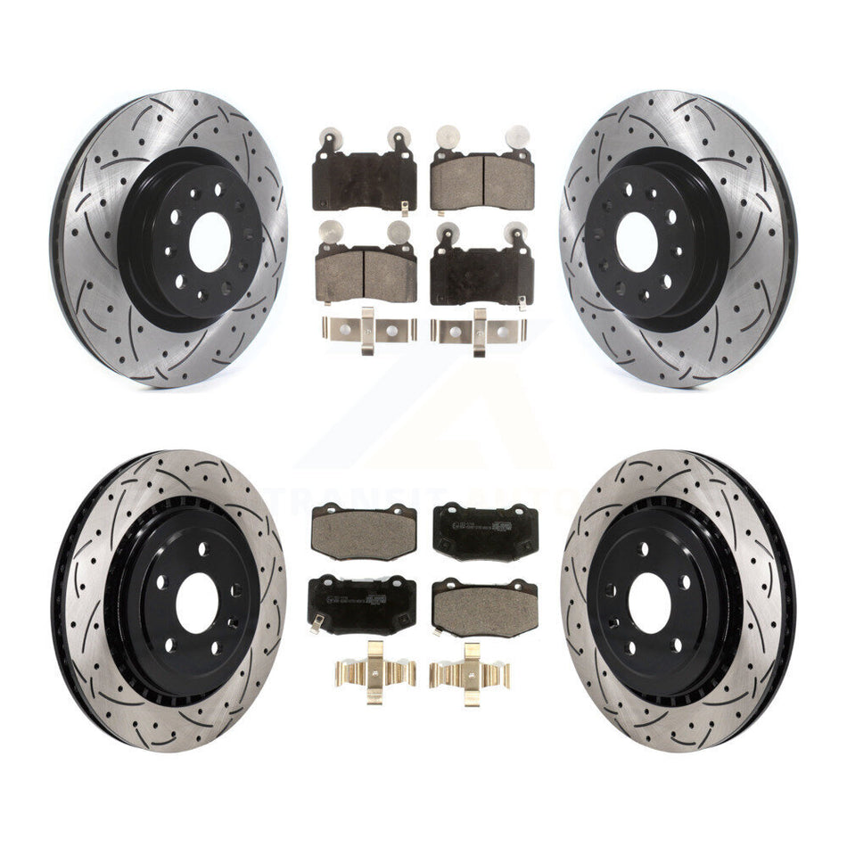 Front Rear Drill Slot Brake Rotor Ceramic Pad Kit For Chevrolet Camaro With Brembo Brakes KDT-101225