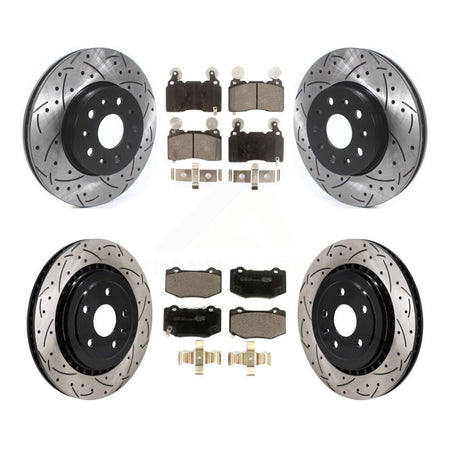 Front Rear Drill Slot Brake Rotor Ceramic Pad Kit For Chevrolet Camaro With Brembo Brakes KDT-101226