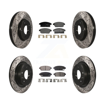 Front Rear Drilled Slot Brake Rotor Ceramic Pad Kit For Chevrolet Cruze Buick Verano Volt KDT-101227