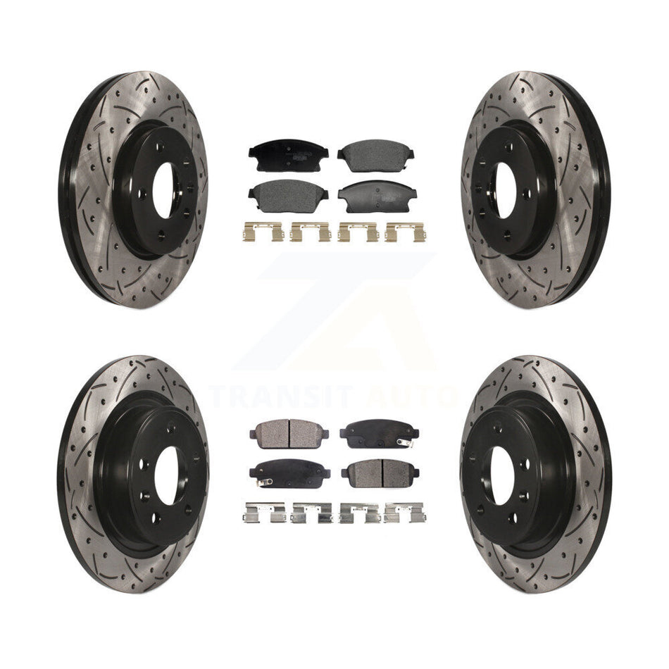Front Rear Drilled Slot Brake Rotor Ceramic Pad Kit For Chevrolet Cruze Buick Verano Volt KDT-101227