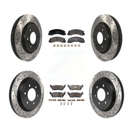 Front Rear Drill Slot Disc Brake Rotors Ceramic Pad Kit For Ford F-150 Expedition Lincoln KDT-101230