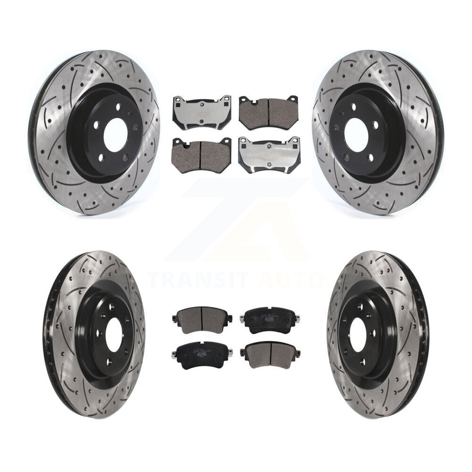 Front Rear Drilled Slot Brake Rotor Ceramic Pad Kit For 2018 Audi Q5 With Brembo Calipers KDT-101239
