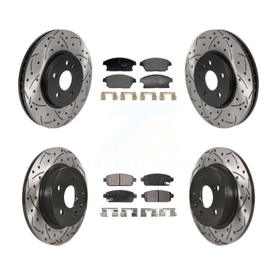 Front Rear Drilled Slot Disc Brake Rotors Ceramic Pad Kit For Chevrolet Trax Buick Encore KDT-101240