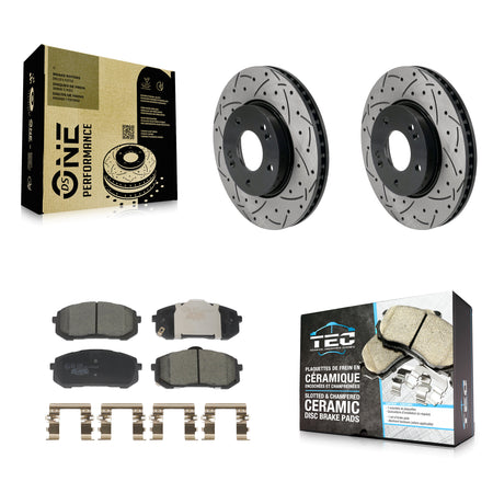 Front Coated Drilled Slotted Disc Brake Rotors And Ceramic Pads Kit For Hyundai Elantra KDT-101244
