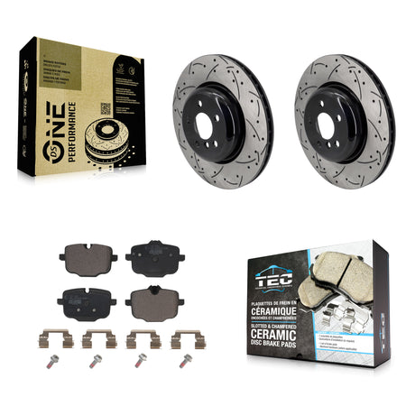 Rear Drilled Slot Brake Rotors Ceramic Pad Kit For BMW X5 540i xDrive X7 X6 750i M550i iX KDT-101263