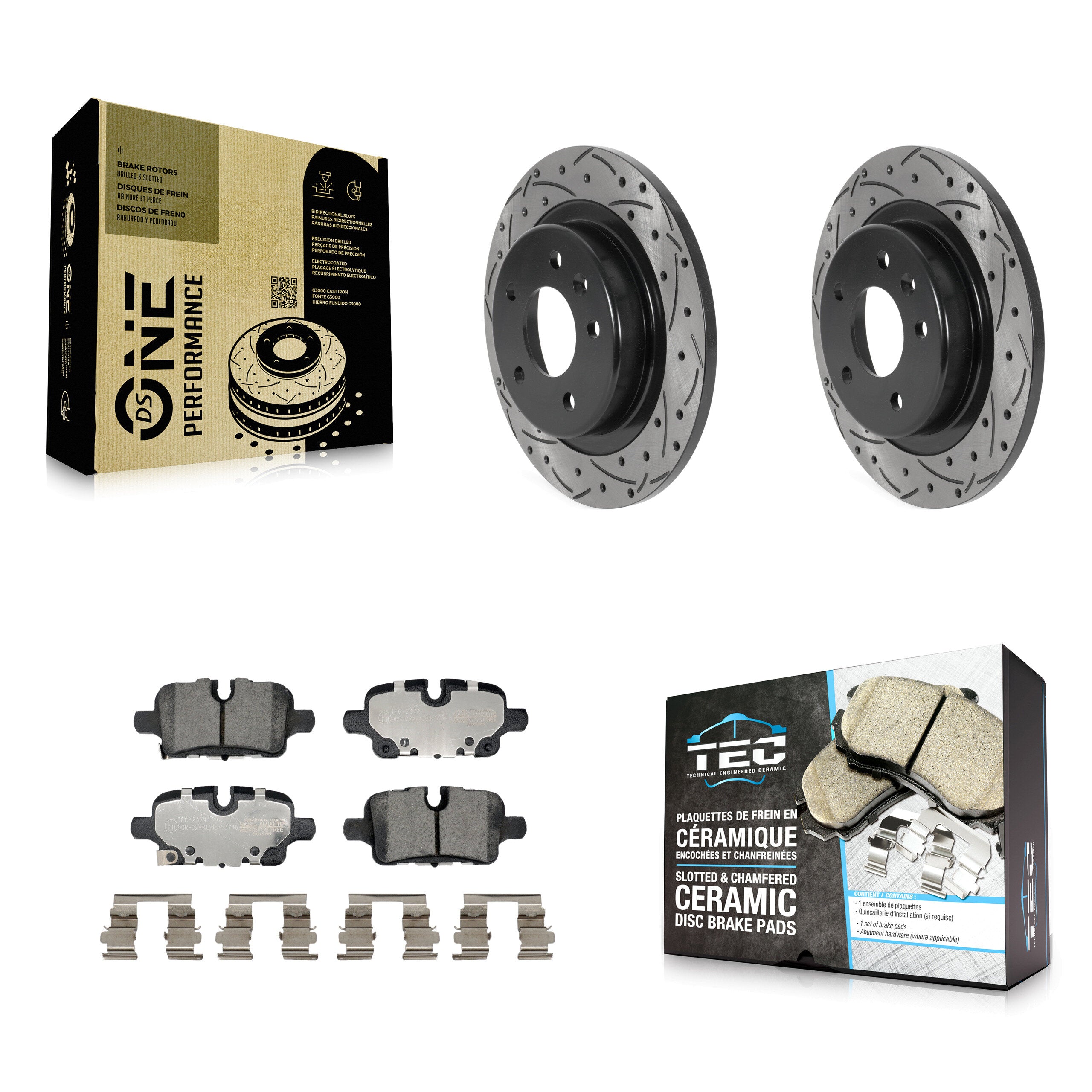 Rear Drill Slot Disc Brake Rotor Ceramic Pad Kit For Chevrolet Equinox GMC Terrain Malibu KDT-101266