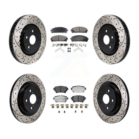 Front Rear Drill Slot Brake Rotor Ceramic Pad Kit For Toyota Sienna RAV4 Prime bZ4X Lexus KDT-101347