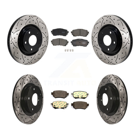 Front Rear Coat Drill Slot Disc Brake Rotor Ceramic Pad Kit For 2021 Mazda 6 Turbocharged KDT-101354