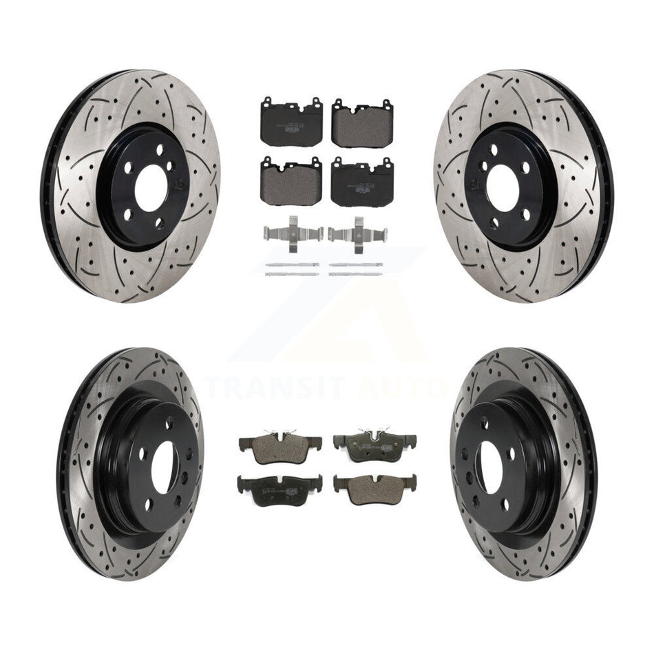 Front Rear Drill Slot Disc Brake Rotor Ceramic Pad Kit For Mini Cooper Countryman Clubman KDT-101355