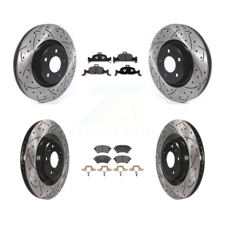 Front Rear Drilled Slot Brake Rotor & Ceramic Pad Kit For Audi A5 Sportback Quattro A4 A6 KDT-101359