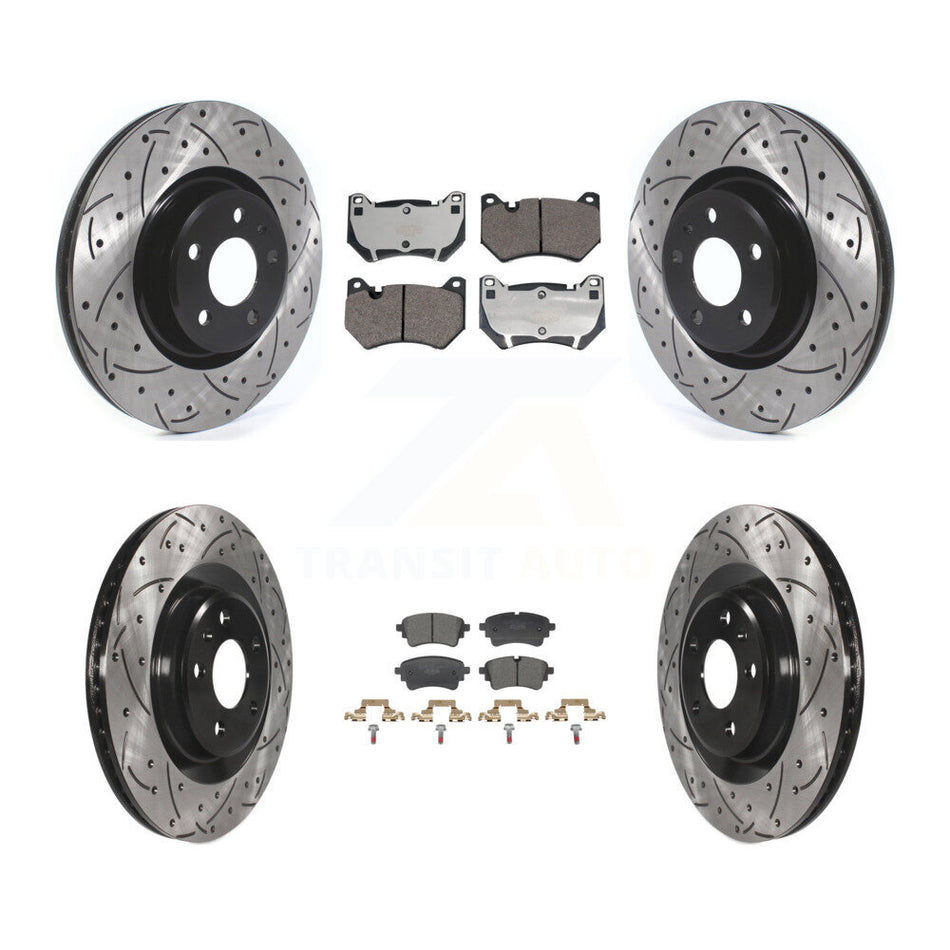 Front Rear Coated Drilled Slotted Disc Brake Rotors Ceramic Pad Kit For Audi Q5 Sportback KDT-101360