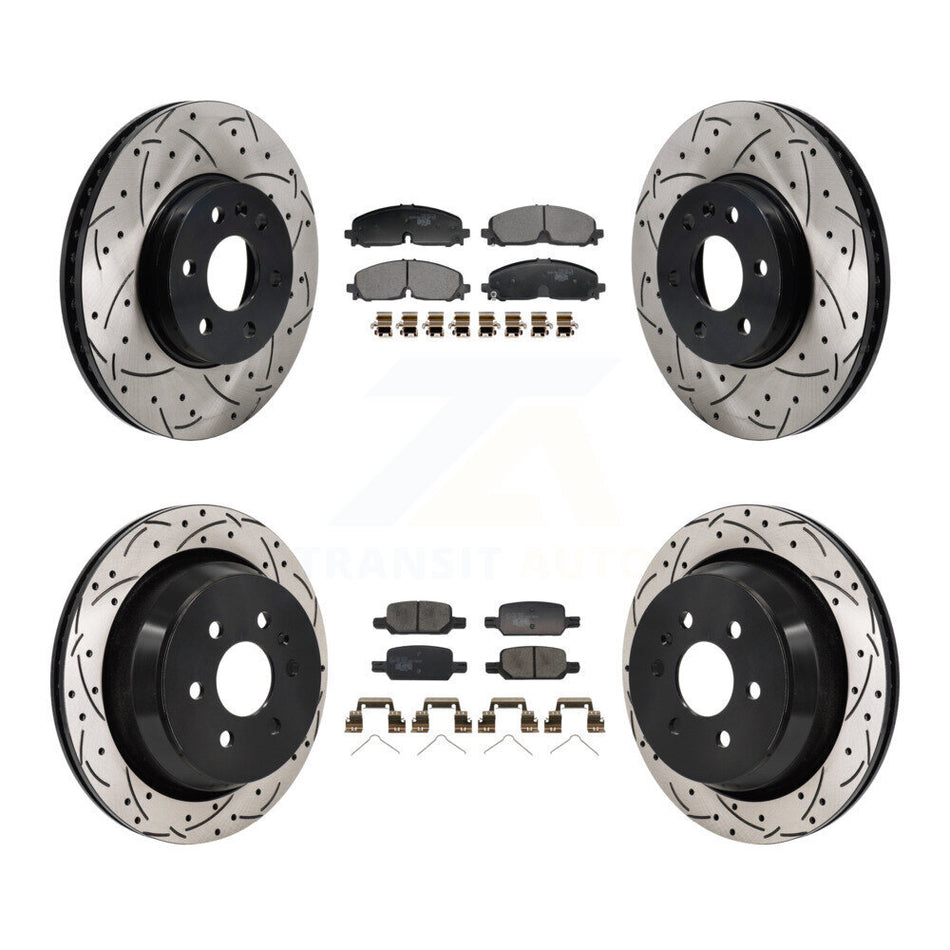 Front Rear Drill Slot Disc Brake Rotors Ceramic Pad Kit For Chevrolet Colorado GMC Canyon KDT-101362