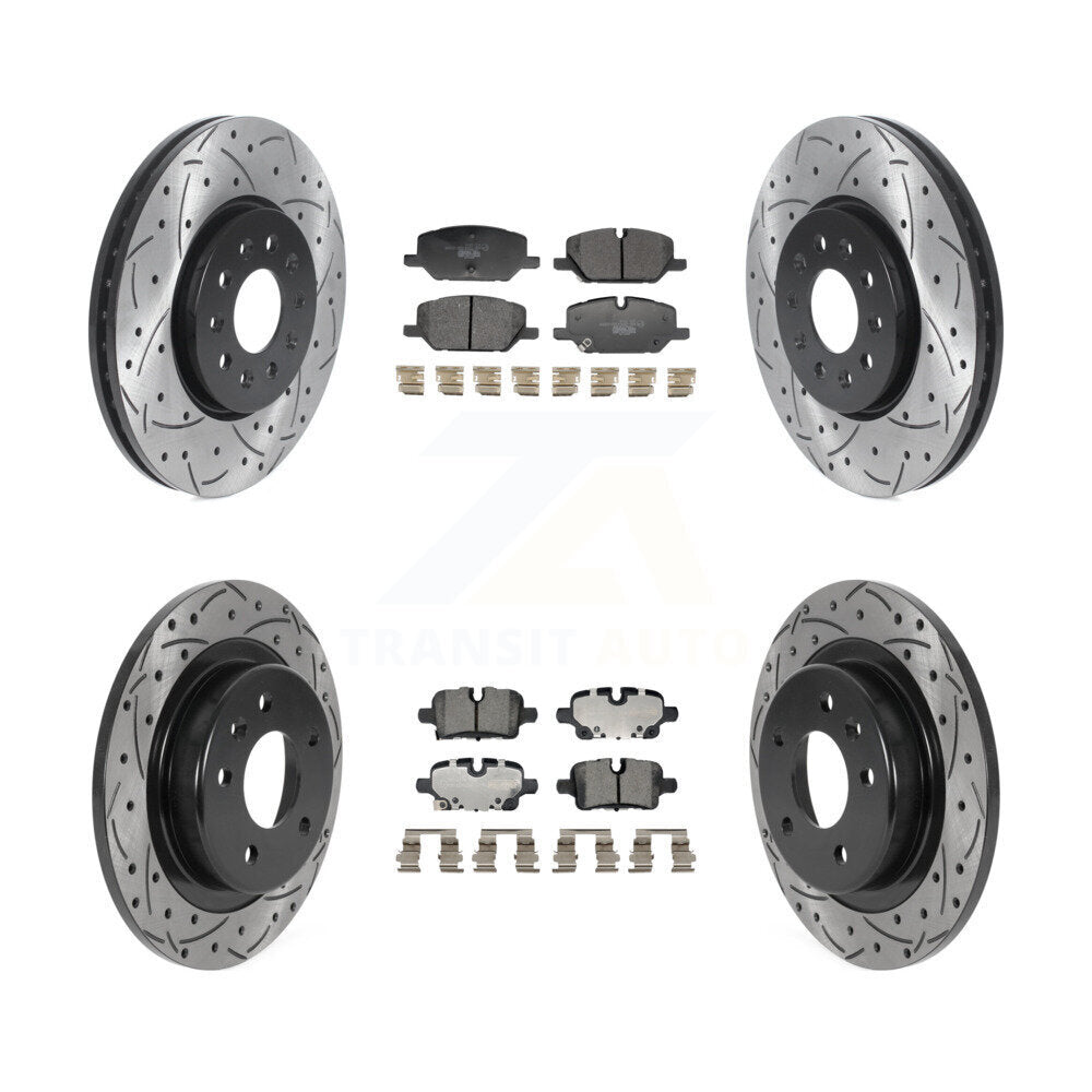 Front Rear Drill Slot Brake Rotors Ceramic Pad Kit For 2021 Chevrolet Equinox GMC Terrain KDT-101377