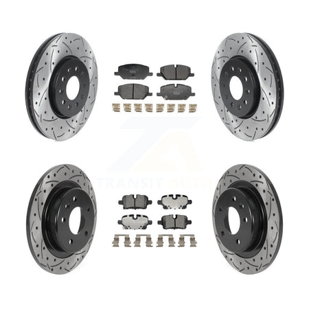 Front Rear Drill Slot Brake Rotors Ceramic Pad Kit For 2021 Chevrolet Equinox GMC Terrain KDT-101377