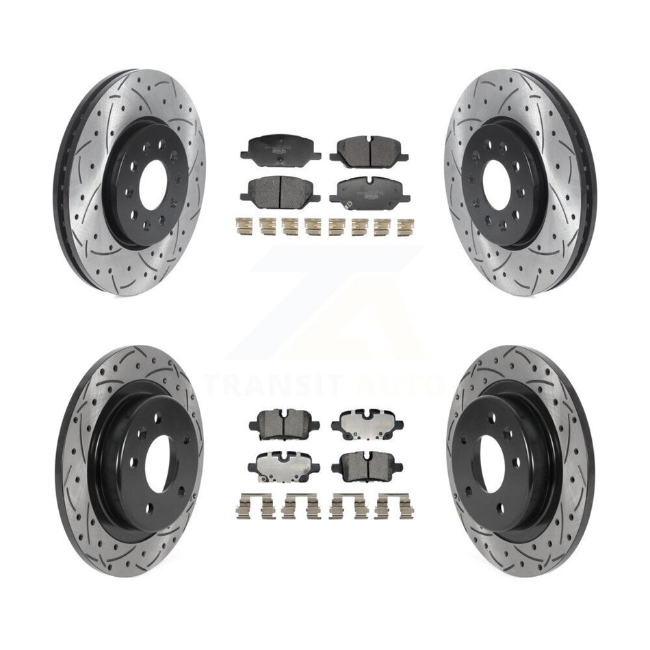 Front Rear Drill Slot Brake Rotors Ceramic Pad Kit For 2021 Chevrolet Equinox GMC Terrain KDT-101377