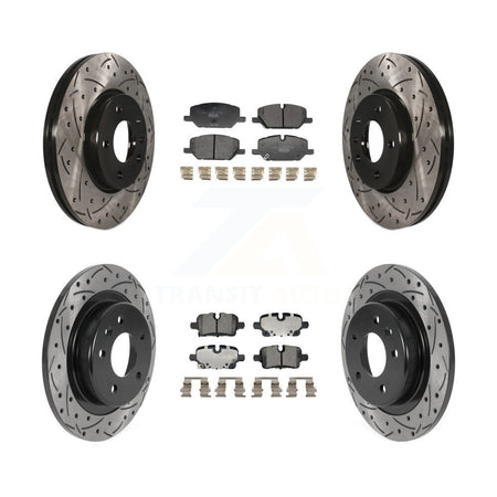 Front Rear Coated Drilled Slotted Disc Brake Rotors And Ceramic Pads Kit For GMC Terrain KDT-101378