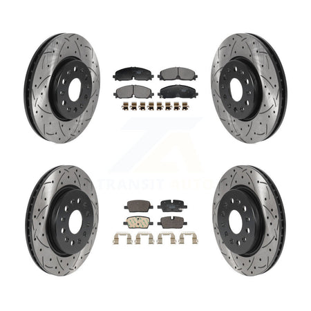 Front Rear Drill Slot Brake Rotor Ceramic Pad Kit For Chevrolet Traverse Blazer GMC Buick KDT-101381