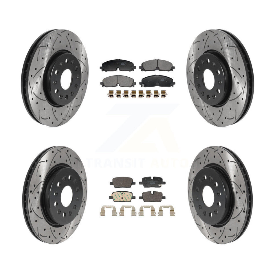 Front Rear Drill Slot Brake Rotor Ceramic Pad Kit For Chevrolet Traverse Blazer GMC Buick KDT-101381
