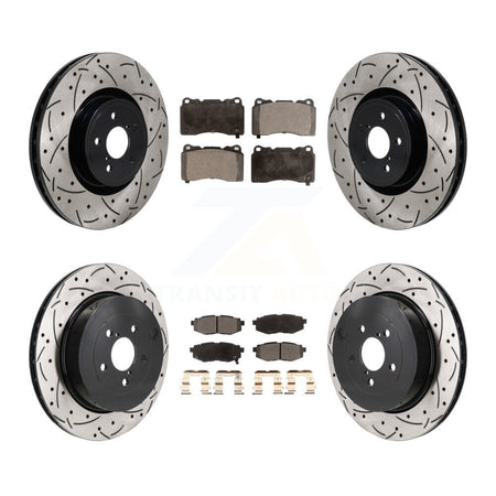 Front Rear Drill Slot Brake Rotors Ceramic Pad Kit For Subaru BRZ Base With Brembo Brakes KDT-101389