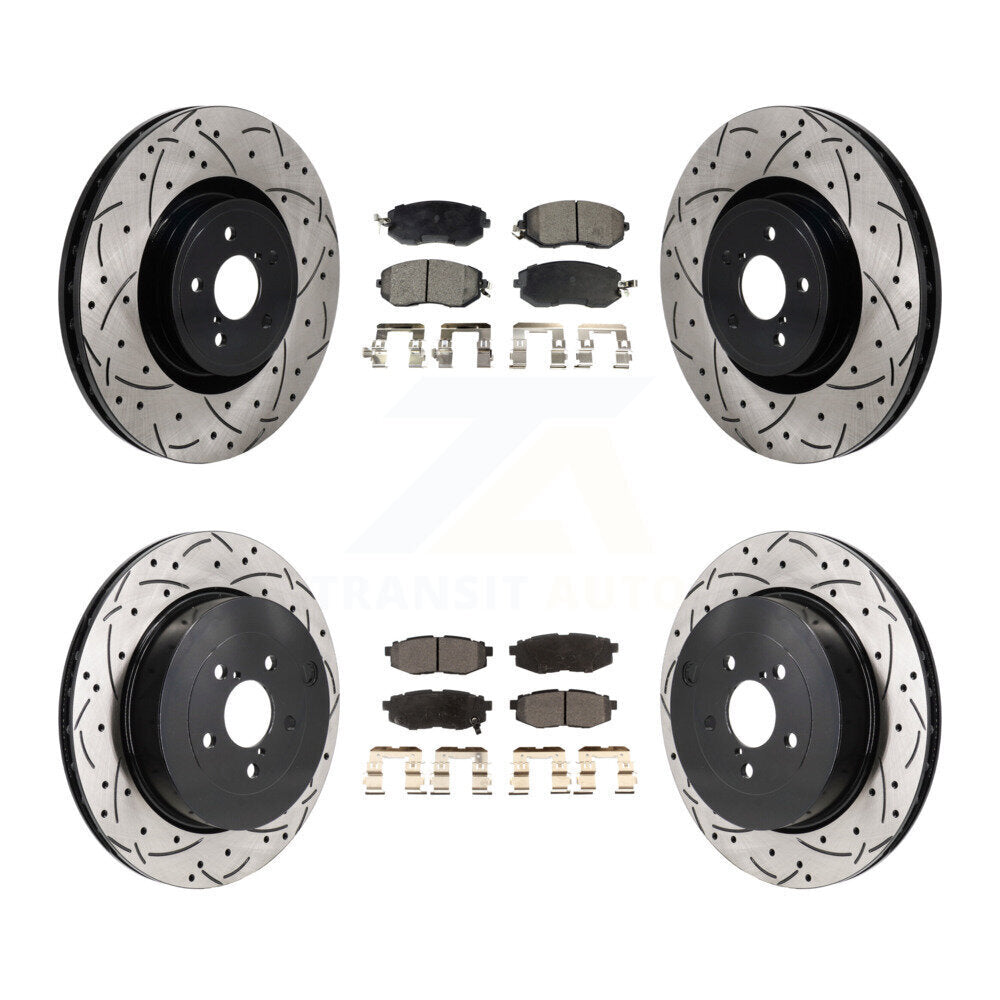 Front Rear Drilled Slot Brake Rotor Ceramic Pad Kit For 2019 Toyota 86 With Brembo Brakes KDT-101390