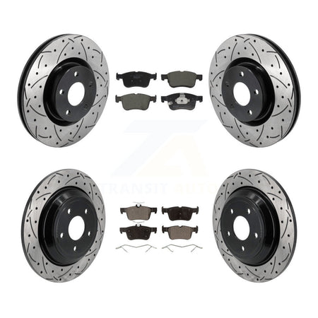 Front Rear Drilled Slot Brake Rotors Ceramic Pad Kit For Ford Escape Bronco Sport Lincoln KDT-101392