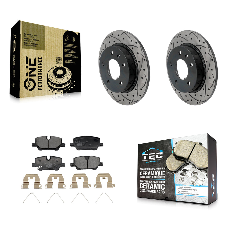 Rear Drilled Slot Brake Rotor & Ceramic Pad Kit For Chevrolet Trailblazer Buick Encore GX KDT-101399