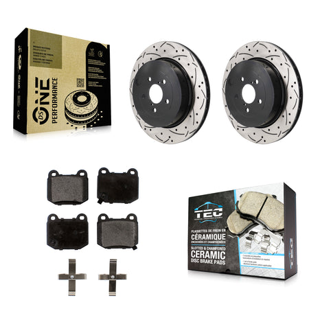 Rear Drilled Slot Brake Rotor Ceramic Pad Kit For Subaru BRZ Toyota 86 With Brembo Brakes KDT-101442