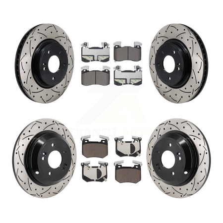 Front Rear Drill Slot Brake Rotor Ceramic Pad Kit For Genesis G70 2.0L With Brembo Brakes KDT-101824