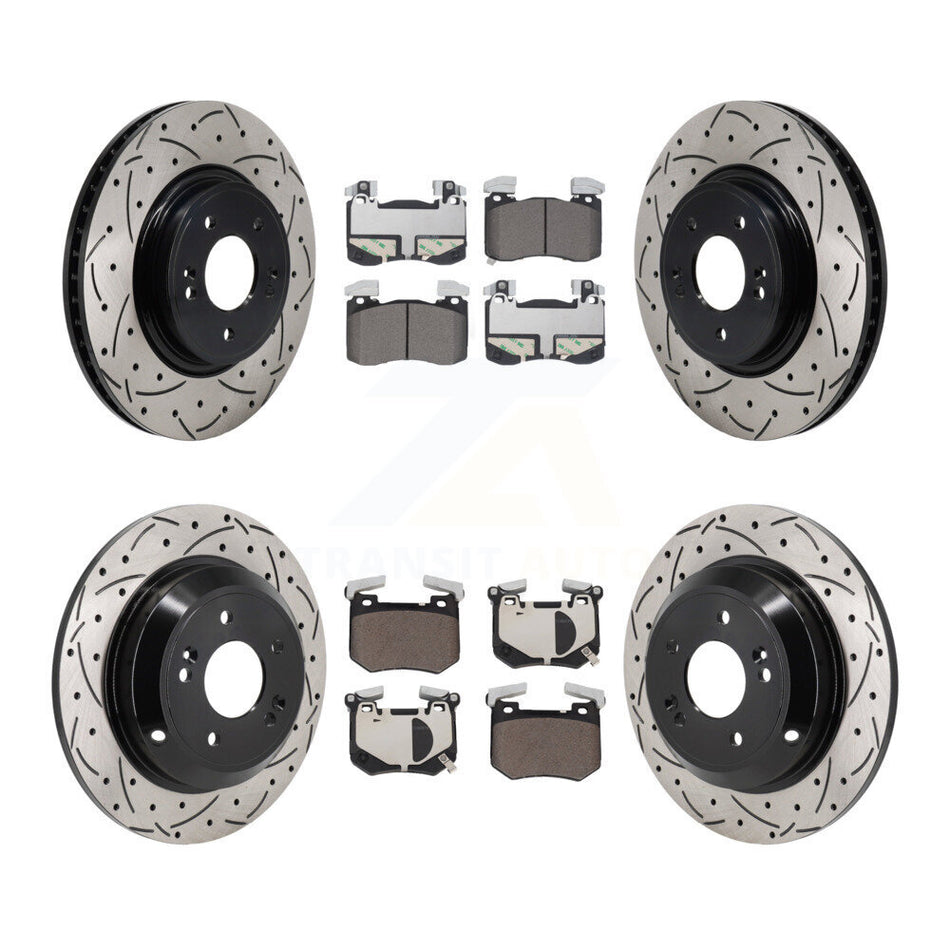 Front Rear Drill Slot Brake Rotor Ceramic Pad Kit For Genesis G70 2.0L With Brembo Brakes KDT-101824