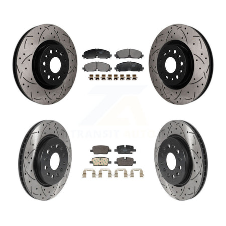 Front Rear Drill Slot Brake Rotor Ceramic Pad Kit For 2021 Cadillac XT5 Buick Enclave XT6 KDT-101826