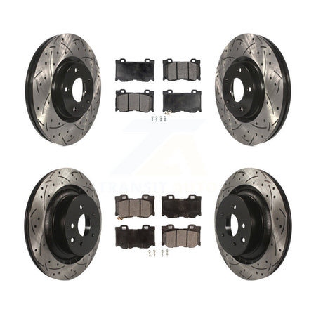Front Rear Drill Slot Brake Rotor Ceramic Pad Kit For INFINITI G37 AWD With Brembo Brakes KDT-101832