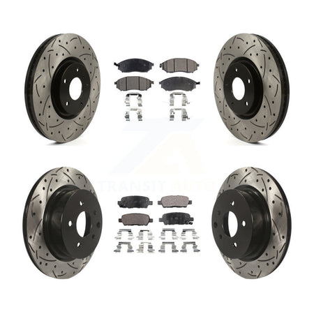 Front Rear Drill Slot Brake Rotors Ceramic Pad Kit For INFINITI G37 Without Brembo Brakes KDT-101833