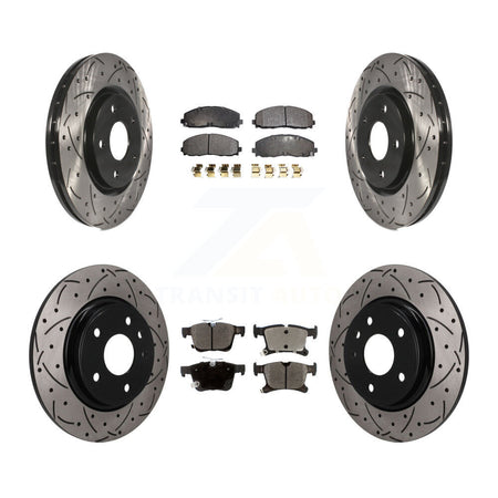 Front Rear Drilled Slot Brake Rotor & Ceramic Pad Kit For Chrysler Pacifica Grand Caravan KDT-101837