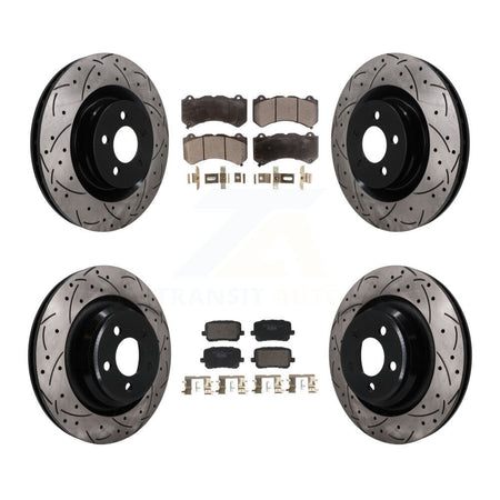 Front Rear Drill Slot Brake Rotor Ceramic Pad Kit For Dodge Charger SRT 392 with RWD 6.4L KDT-101848