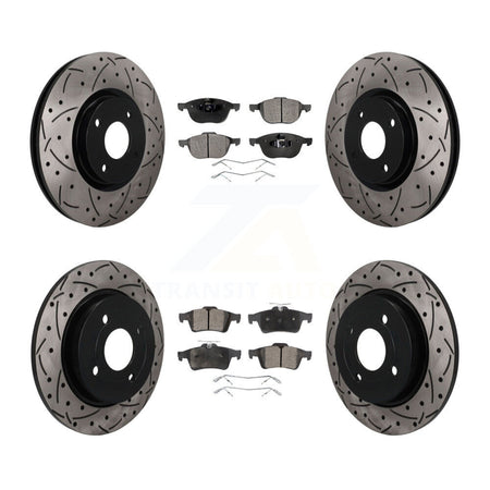 Front Rear Drilled Slot Disc Brake Rotors Ceramic Pad Kit For 2018-2022 Ford EcoSport AWD KDT-101859