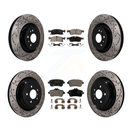 Front Rear Drilled Slot Brake Rotors Ceramic Pad Kit For Mercedes-Benz GL350 GLS450 GL450 KDT-101866