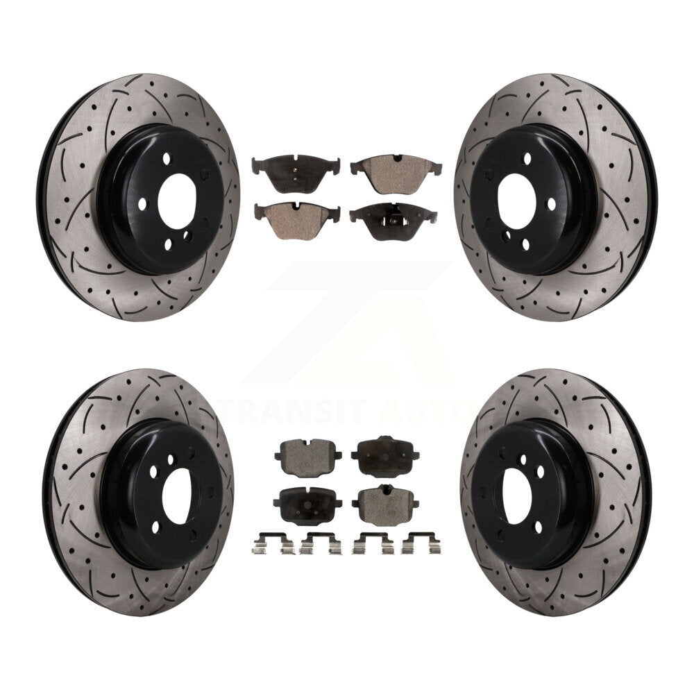 Front Rear Drilled Slot Brake Rotor & Ceramic Pad Kit For BMW 640i xDrive Gran Coupe 535i KDT-101876