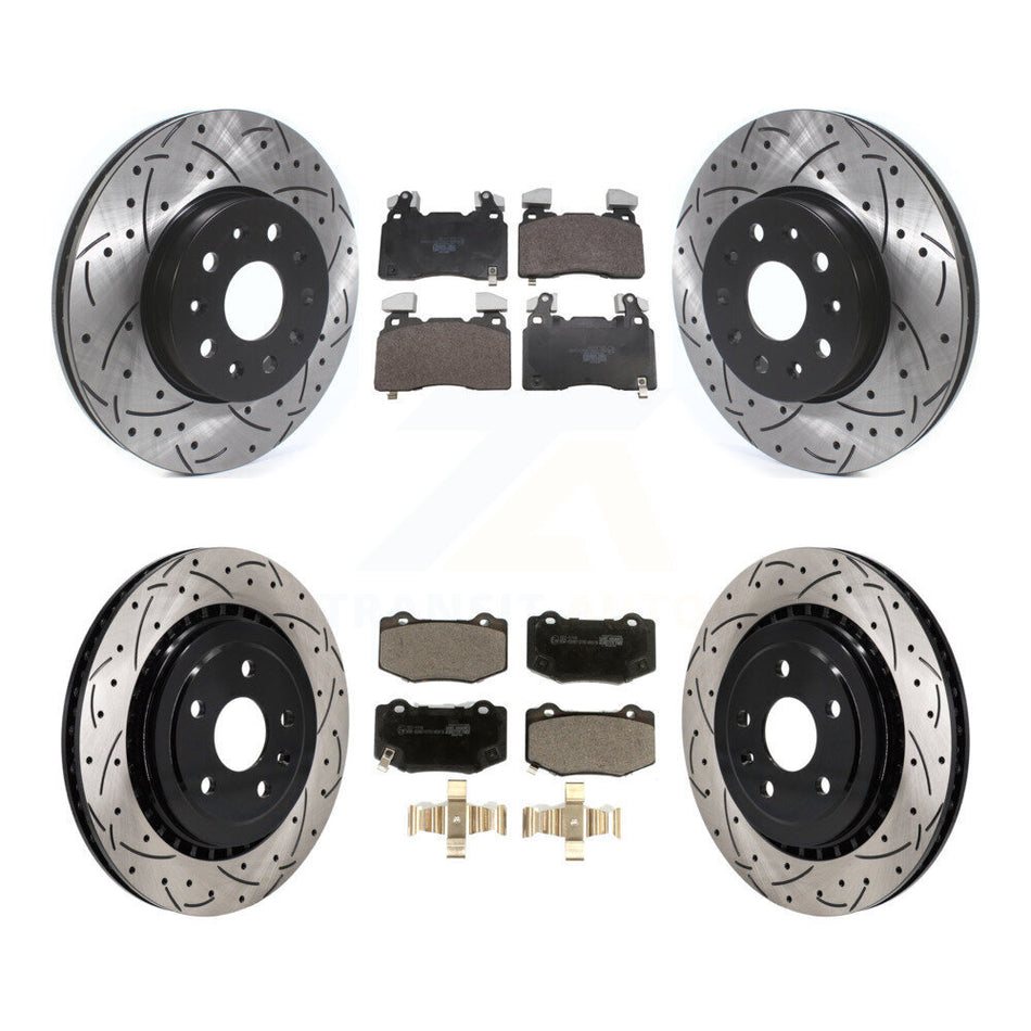 Front Rear Drill Slot Brake Rotor Ceramic Pad Kit For Chevrolet Camaro With Brembo Brakes KDT-101879