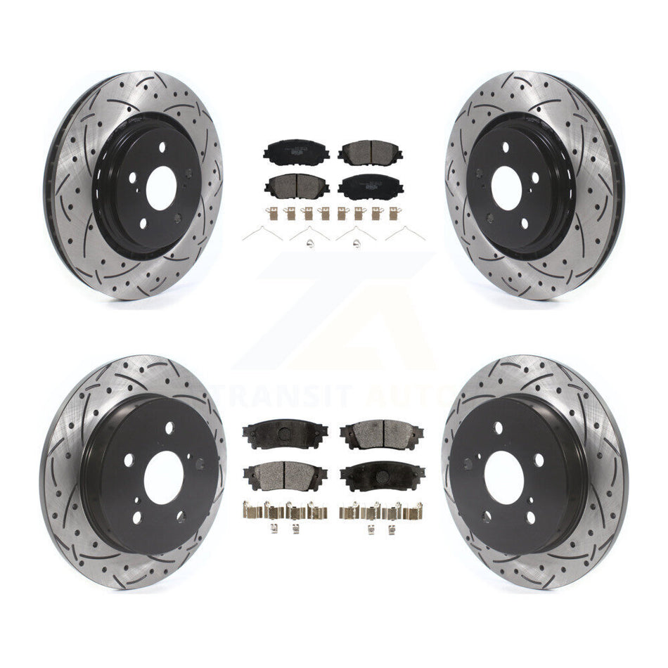 Front Rear Drill Slot Brake Rotors Ceramic Pad Kit For 2020 Toyota Camry With TRD Package KDT-101897